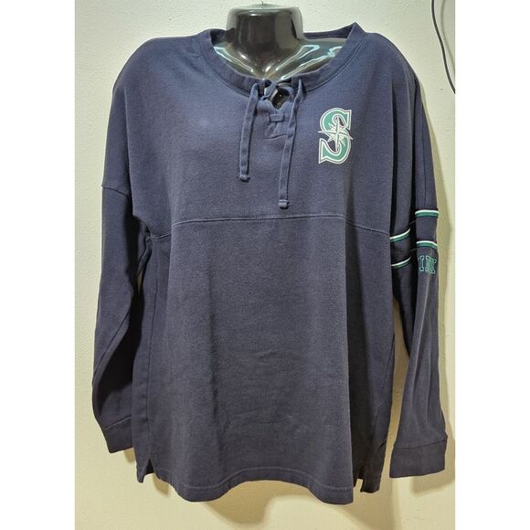 Victoria's Secret PINK 5th & Ocean Seattle Mariners Pull‎ Over Sweater Sz Medium - Picture 1 of 9